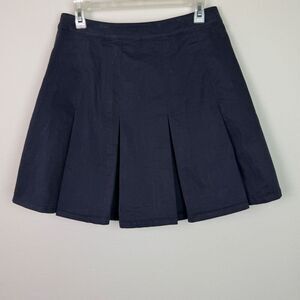 J.Crew Women's Navy Pleated Chino Mini Skirt Cotton Preppy Blokecore